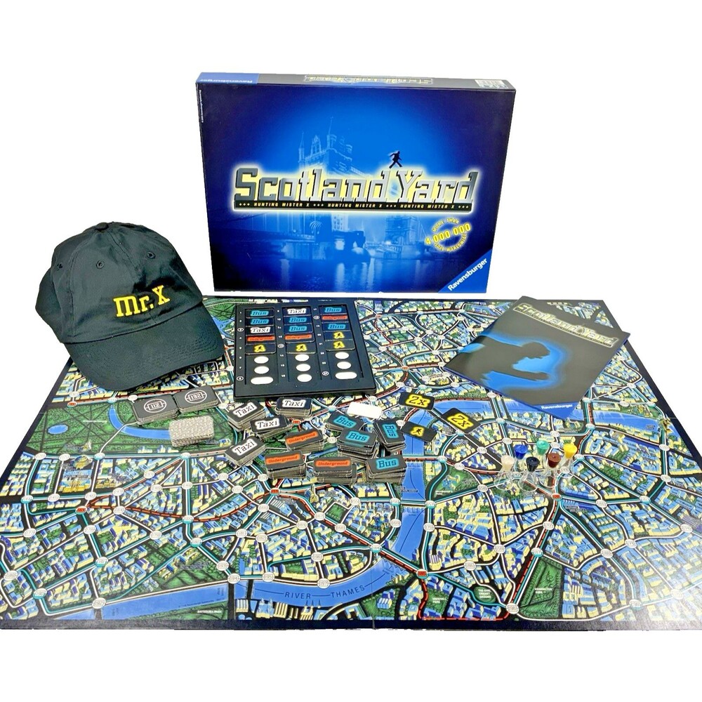 Scotland Yard Ravensburger Vintage 2004 Detective Hunting Mister X Complete